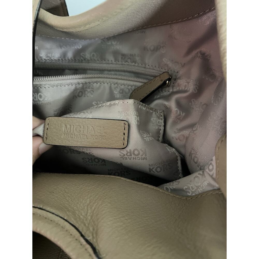 Michael Michael Kors Large Hudson Hobo Shoulder Bag Brown Leather Tote - Picture 14 of 15